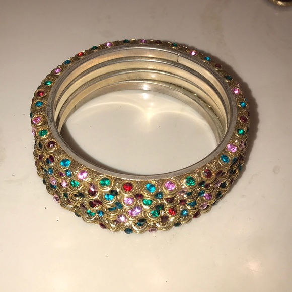 Stack of four multi color bangles from Nordstrom - Picture 1 of 2